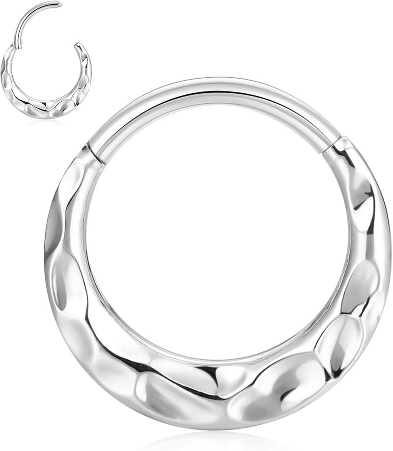 FUNLMO Store 316L Surgical Steel Septum Ring Nose Ring Hoop Hypoallergenic Daith Cartilage Conch Tragus Rook Earlobe Piercing Jewerly for Women Men - Image 1